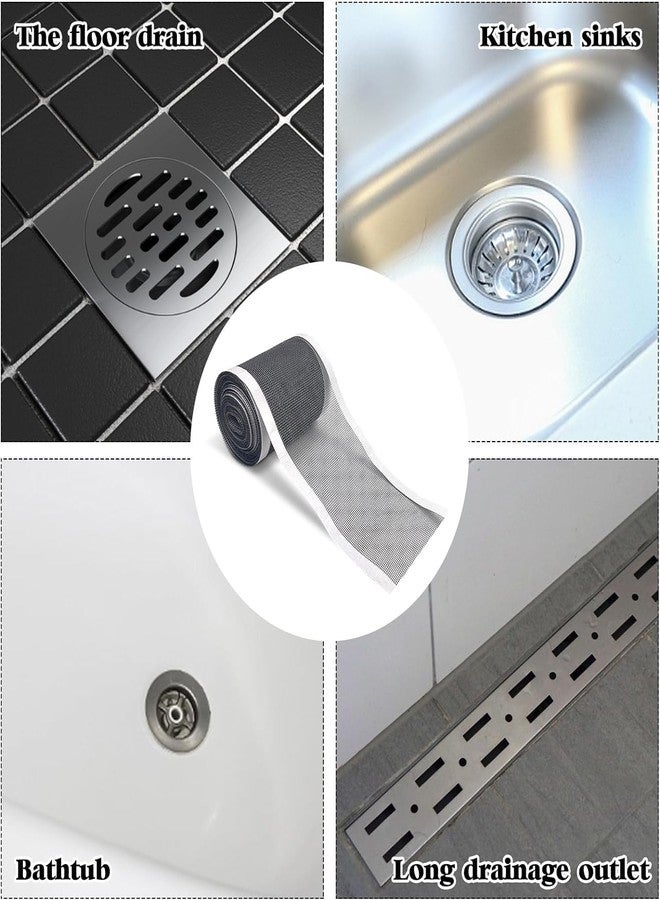 Rushwak Self Adhesive Mesh Roll for Bathroom Drain Kitchen Sink Strainer Disposable Hair Catcher Shower Drain Mesh Stickers Cuttable PVC Mash Shower Drain Cover Hair Catcher for Any Length (12cm x 4m) - Image 4